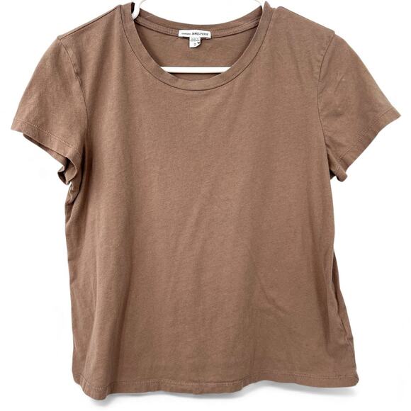STANDARD James Perse | M | T Shirt Top women's sheer slub crew neck tee brown - Picture 2 of 6